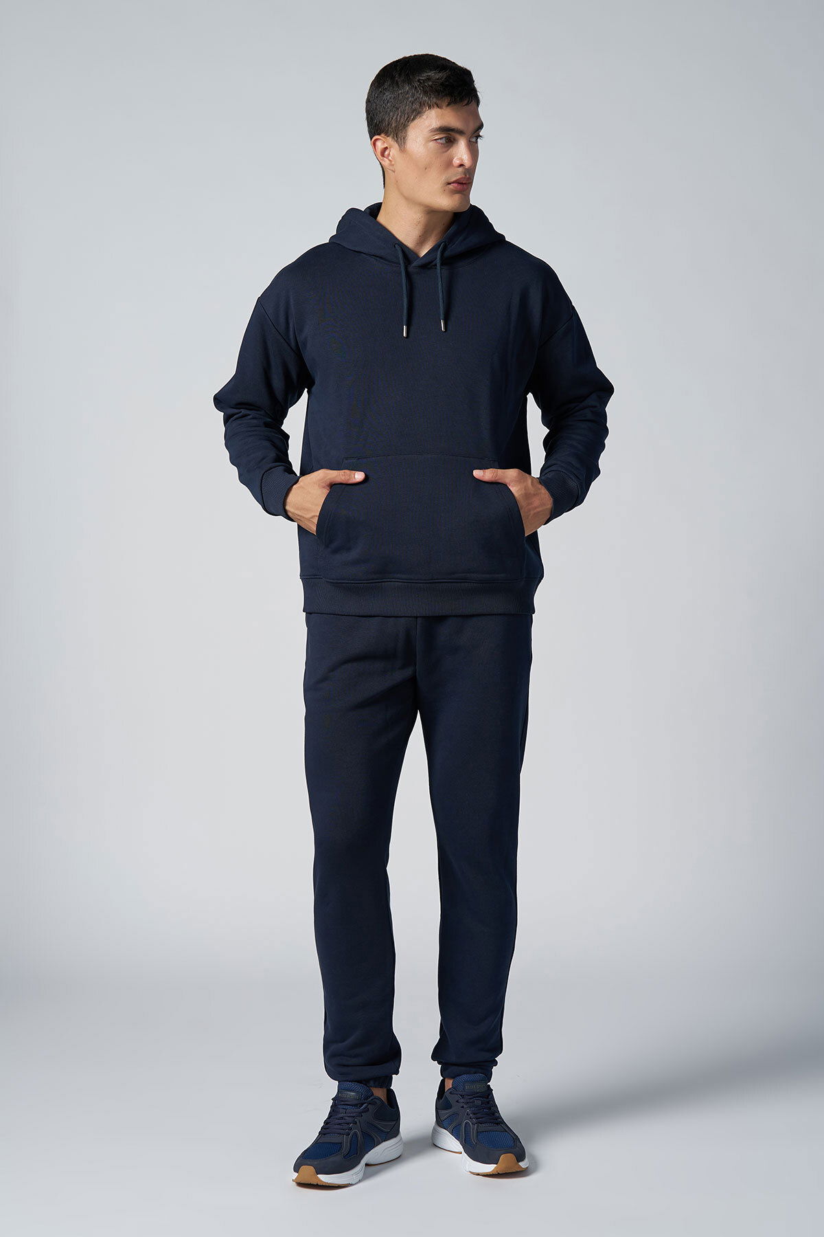 Peak Erkek Lacivert Pamuklu Lastikli Paça Jogger Eşofman Altı | 7019 - PEAK (1)