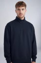 Peak Erkek Lacivert Oversize Fermuarlı Yaka Sweatshirt | 7021 - 2