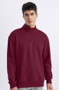 Peak Erkek Bordo Oversize Fermuarlı Yaka Sweatshirt 7021 