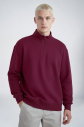 Peak Erkek Bordo Oversize Fermuarlı Yaka Sweatshirt | 7021 - 3