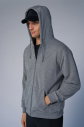 Peak Unisex Koyu Gri Oversize Fermuarlı Kapüşonlu Eşofman Üstü | 7016 - 1