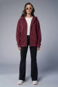 Peak Unisex Bordo Oversize Fermuarlı Kapüşonlu Eşofman Üstü | 7016 - 4