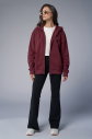 Peak Unisex Bordo Oversize Fermuarlı Kapüşonlu Eşofman Üstü | 7016 - 8