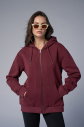 Peak Unisex Bordo Oversize Fermuarlı Kapüşonlu Eşofman Üstü | 7016 - 2