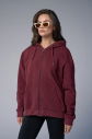 Peak Unisex Bordo Oversize Fermuarlı Kapüşonlu Eşofman Üstü | 7016 - 11