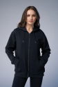 Peak Unisex Siyah Oversize Fermuarlı Kapüşonlu Eşofman Üstü | 7016 - 2