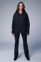 Peak Unisex Siyah Oversize Fermuarlı Kapüşonlu Eşofman Üstü | 7016 - 6