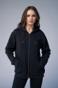 Peak Unisex Siyah Oversize Fermuarlı Kapüşonlu Eşofman Üstü | 7016 - 3