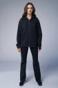 Peak Unisex Siyah Oversize Fermuarlı Kapüşonlu Eşofman Üstü | 7016 - 7