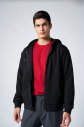 Peak Unisex Siyah Oversize Fermuarlı Kapüşonlu Eşofman Üstü | 7016 - 11