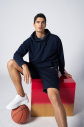 Peak Erkek Lacivert Pamuklu Kanguru Cepli Kapüşonlu Sweatshirt | 7017 - 5