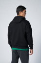 Peak Erkek Siyah Pamuklu Kanguru Cepli Kapüşonlu Sweatshirt | 7017 - 7