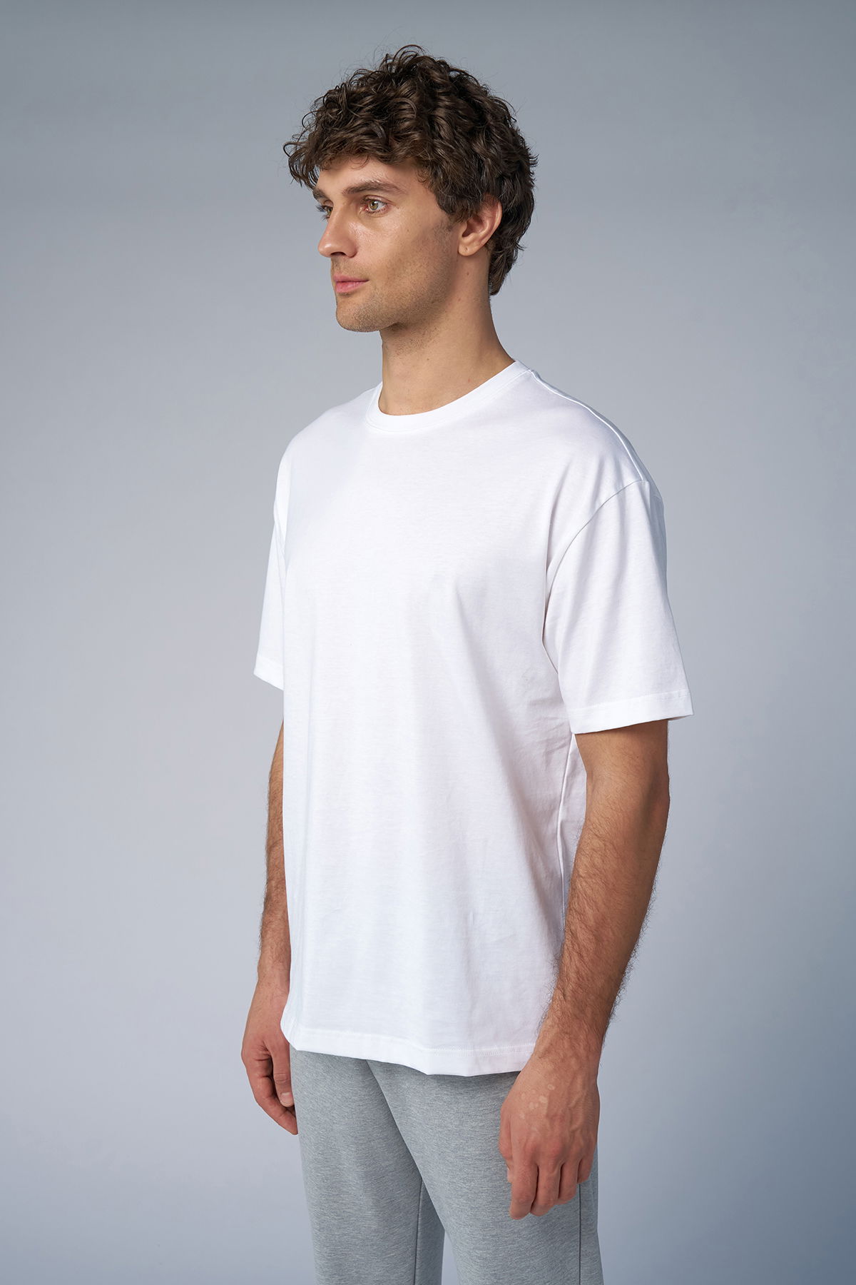 Peak Erkek Beyaz Oversize Tişört | 7034 - PEAK (1)