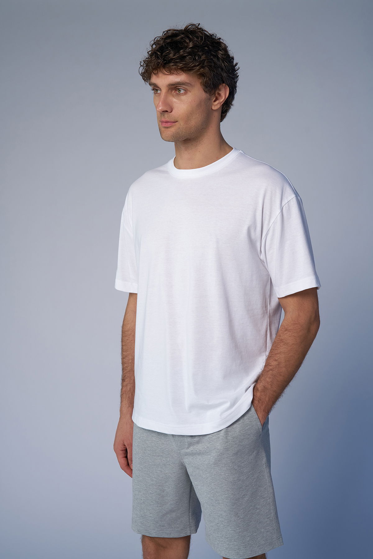 Peak Erkek Beyaz Oversize Tişört | 7037 - PEAK (1)