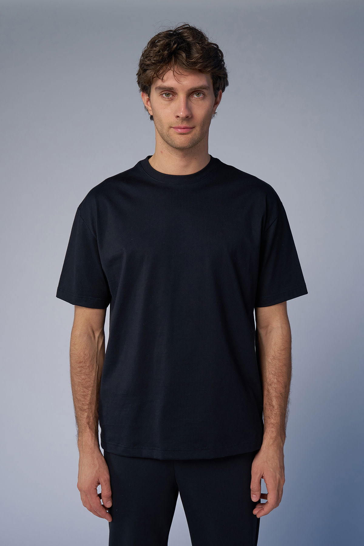 Peak Erkek Siyah Oversize Tişört | 7034 - PEAK