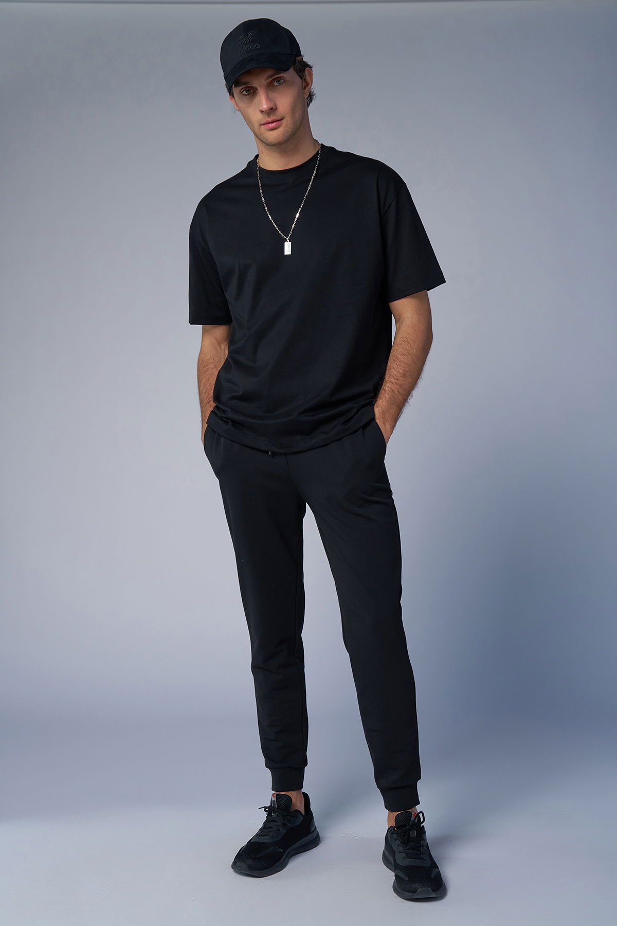 Peak Erkek Siyah Ribana Paça Eşofman Altı | 7036 - PEAK