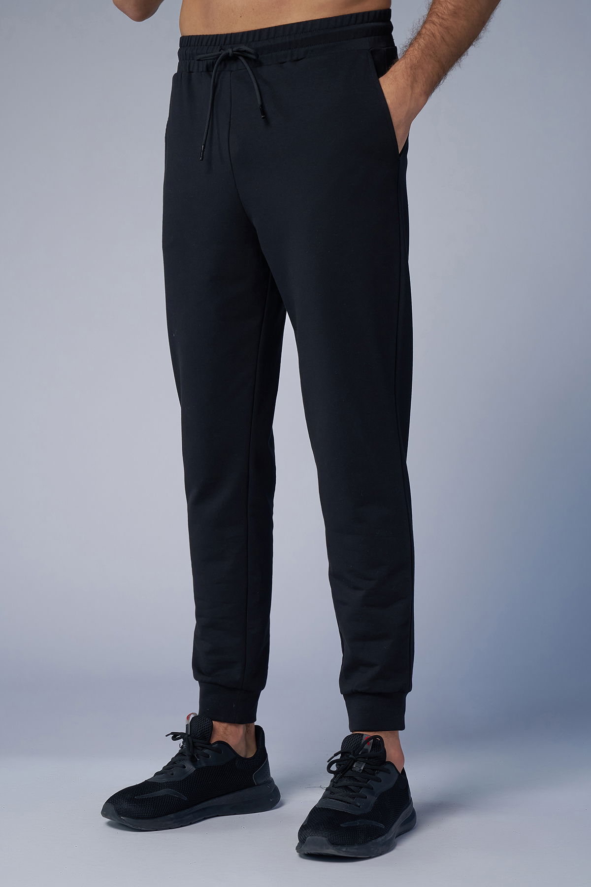 Peak Erkek Siyah Ribana Paça Eşofman Altı | 7036 - PEAK (1)