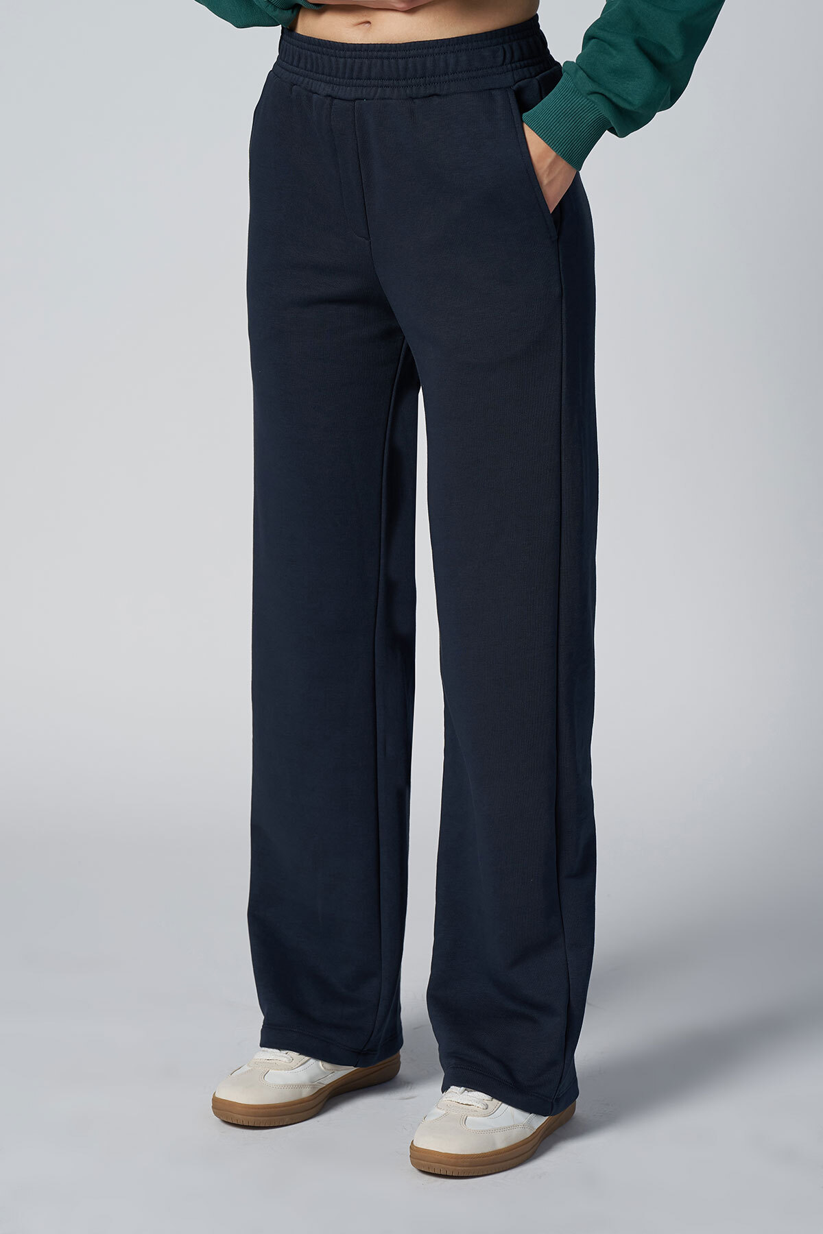 Peak Kadın Lacivert Bol Paça Cepli Eşofman Altı | 7018 - PEAK