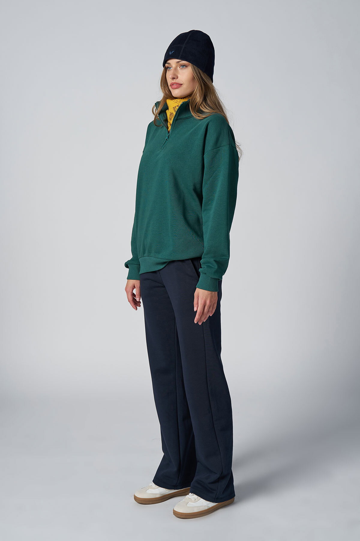 Peak Kadın Lacivert Bol Paça Cepli Eşofman Altı | 7018 - PEAK (1)