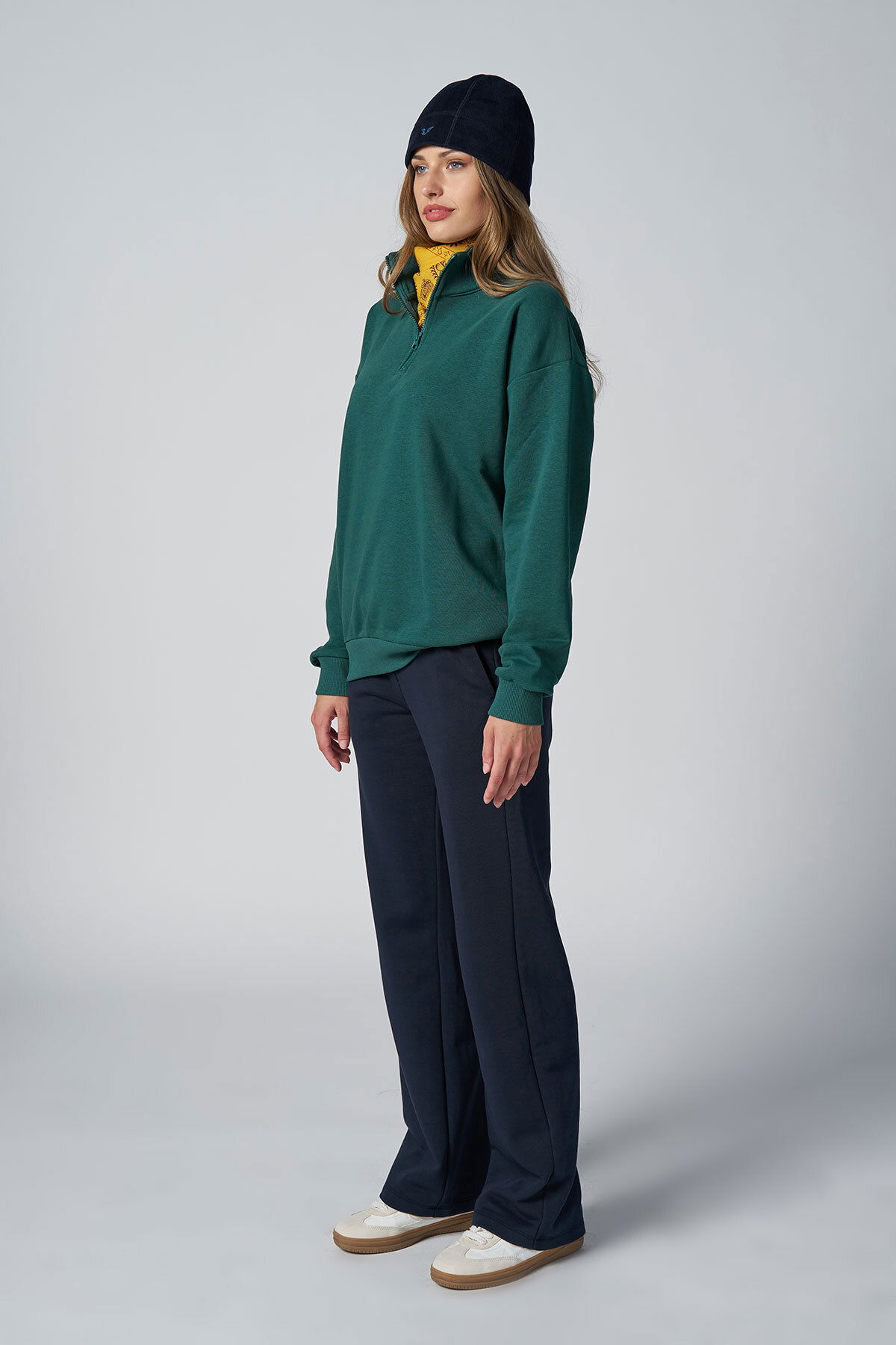 Peak Kadın Lacivert Bol Paça Cepli Eşofman Altı | 7018 - PEAK (1)