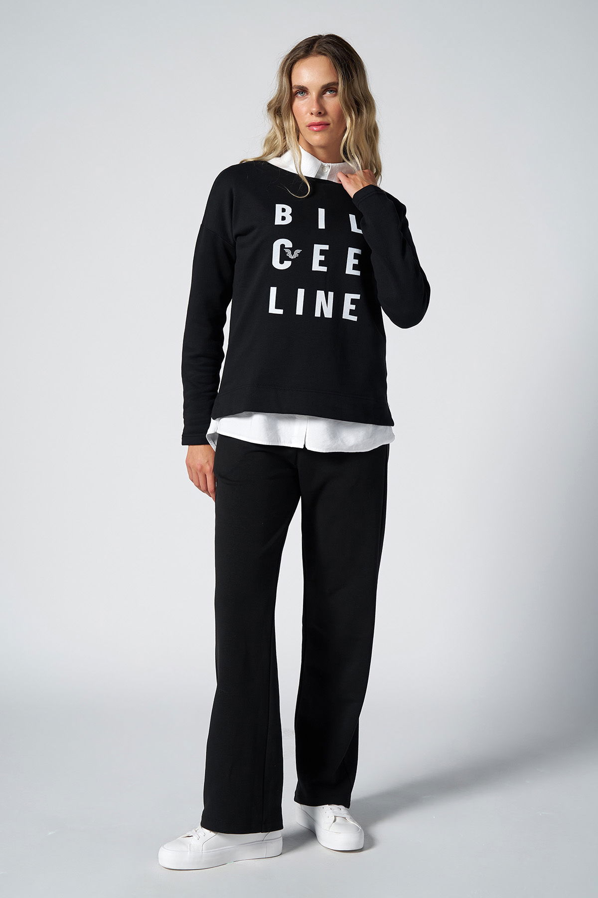 Peak Kadın Siyah Bol Paça Cepli Eşofman Altı | 7018 - PEAK