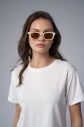 Peak Kadın Beyaz Crop Tişört | 7032 - 4
