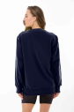 Peak Kadın Lacivert Oversize Bisiklet Yaka Basic Sweatshirt | 7015 - 2