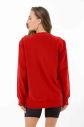 Peak Kadın Kırmızı Oversize Bisiklet Yaka Basic Sweatshirt | 7015 - 4