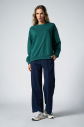 Peak Kadın Koyu Yeşil Oversize Bisiklet Yaka Basic Sweatshirt | 7015 - 7