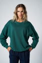 Peak Kadın Koyu Yeşil Oversize Bisiklet Yaka Basic Sweatshirt | 7015 - 1