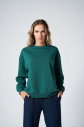 Peak Kadın Koyu Yeşil Oversize Bisiklet Yaka Basic Sweatshirt | 7015 - 6
