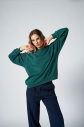 Peak Kadın Koyu Yeşil Oversize Bisiklet Yaka Basic Sweatshirt | 7015 - 3