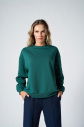 Peak Kadın Koyu Yeşil Oversize Bisiklet Yaka Basic Sweatshirt | 7015 - 6