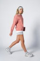 Peak Kadın Pudra Oversize Bisiklet Yaka Basic Sweatshirt | 7015 - 5