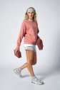 Peak Kadın Pudra Oversize Bisiklet Yaka Basic Sweatshirt | 7015 - 7