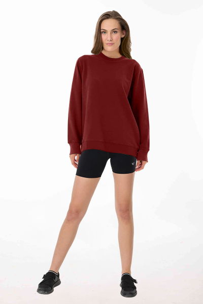 Peak Kadın Rumba Koyu Oversize Bisiklet Yaka Basic Sweatshirt 7015 