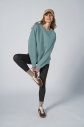 Peak Kadın Mavi Oversize Bisiklet Yaka Basic Sweatshirt | 7015 - 1