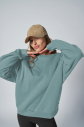 Peak Kadın Mavi Oversize Bisiklet Yaka Basic Sweatshirt | 7015 - 4