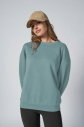 Peak Kadın Mavi Oversize Bisiklet Yaka Basic Sweatshirt | 7015 - 2