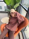 Peak Kadın Toprak Oversize Bisiklet Yaka Basic Sweatshirt | 7015 - 2