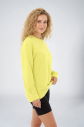 Peak Kadın Toz Sarı Oversize Bisiklet Yaka Basic Sweatshirt | 7015 - 3