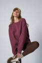 Peak Kadın Plum Oversize Bisiklet Yaka Basic Sweatshirt | 7015 - 2