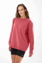 Peak Kadın Rouge Oversize Bisiklet Yaka Basic Sweatshirt 7015 