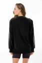 Peak Kadın Siyah Oversize Bisiklet Yaka Basic Sweatshirt | 7015 - 4