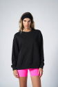 Peak Kadın Siyah Oversize Bisiklet Yaka Basic Sweatshirt | 7015 - 3