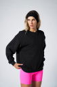 Peak Kadın Siyah Oversize Bisiklet Yaka Basic Sweatshirt | 7015 - 5