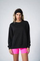 Peak Kadın Siyah Oversize Bisiklet Yaka Basic Sweatshirt | 7015 - 3