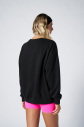 Peak Kadın Siyah Oversize Bisiklet Yaka Basic Sweatshirt | 7015 - 8