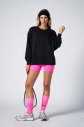 Peak Kadın Siyah Oversize Bisiklet Yaka Basic Sweatshirt | 7015 - 10