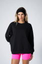 Peak Kadın Siyah Oversize Bisiklet Yaka Basic Sweatshirt | 7015 - 4